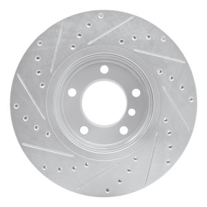 BMW 525I Brake Rotor (1) - Front Right - R1 Concepts - Drilled & Slotted - Silver - `04-`10